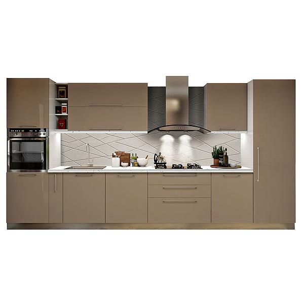 Set Bucatarie CHARM 01 410cm - Fronturi: PAL Capucino 1 - Blat: Andromeda