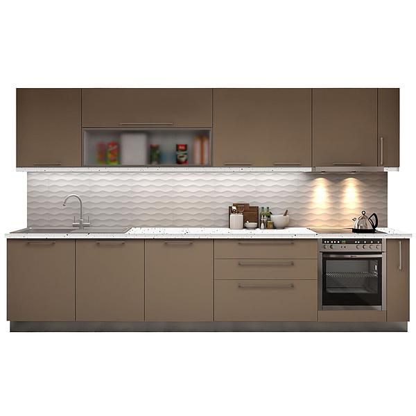 Set Bucatarie CHARM 03 350cm - Fronturi: PAL Capucino 1 - Blat: Andromeda