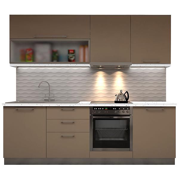 Set Bucatarie CHARM 04 240cm - Fronturi: PAL Capucino 1 - Blat: Andromeda