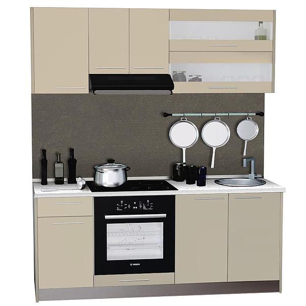 Set Bucatarie DOMINO 01 180cm - Fronturi: PAL Migdala 1 - Blat: Andromeda