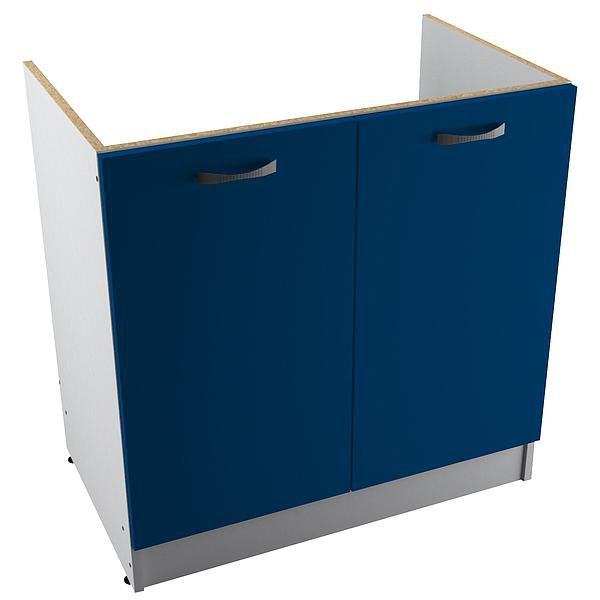 Masca chiuveta START 80x80x50 - Fronturi: PAL Albastru Royal - Manere: Satin