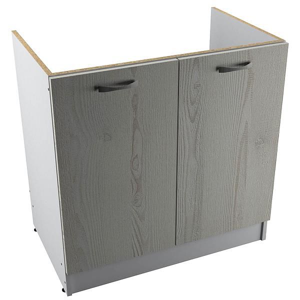 Masca chiuveta START 80x80x50 - Fronturi: PAL Pin Alb 04 - Manere: Satin