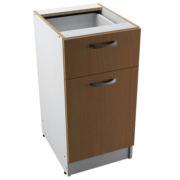 Corp baza 1 usa si 1 sertar START 40X80X50 - Fronturi: PAL Fag 04 - Manere: Satin