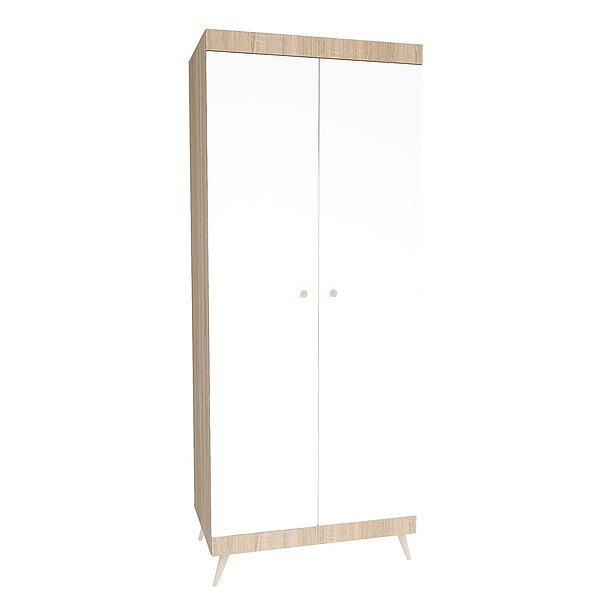 Dulap scandinav THOR 6 rafturi 90x224x57 - Carcasa: PAL Sonoma - Fronturi: PAL Alb 1