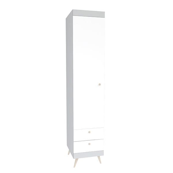 Dulap scandinav THOR 4 rafturi 46x224x57 - Carcasa: PAL Gri piatra - Fronturi: PAL Alb 1