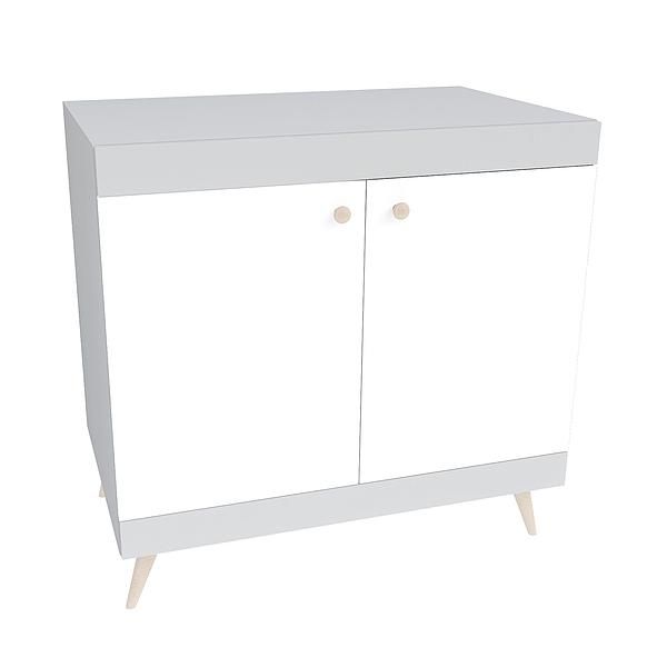 Comoda scandinava THOR 1 raft 90x89x57 - Carcasa: PAL Gri piatra - Fronturi: PAL Alb 1