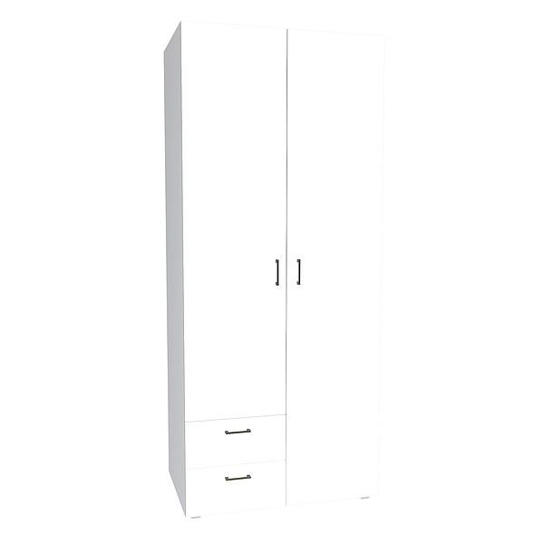 Dulap JUMBO 6 rafturi 90x224x57 - Carcasa: PAL Gri piatra - Fete: PAL Alb 1