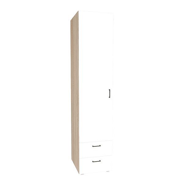 Dulap JUMBO 4 rafturi si 2 sertare 46x224x57 - Carcasa: PAL Sonoma - Fete: PAL Alb 1