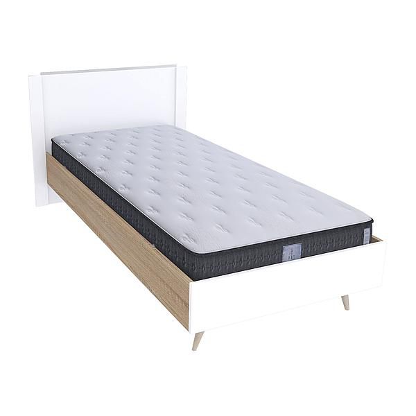 Pat single scandinav THOR 90x200 - Carcasa: PAL Sonoma - Fete: PAL Alb 1 - Tablie: Netapitata