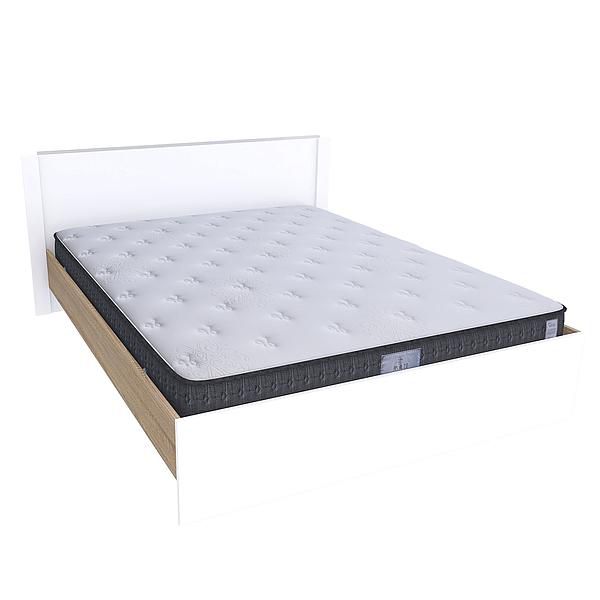 Pat dublu JUMBO 140x200 - Carcasa: PAL Sonoma - Fete: PAL Alb 1 - Tablie: Netapitata