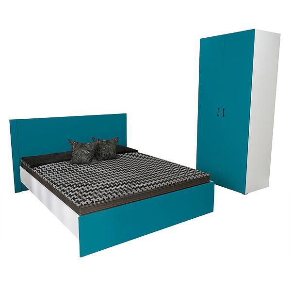 Set JUMBO (J64 + J4) - Carcasa: PAL Alb - Fete: MDF Lucios Turcoaz - Tablie: Netapitata