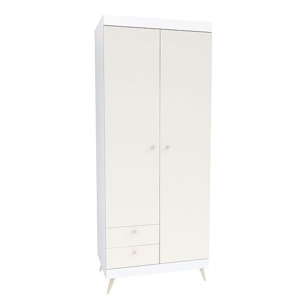 Dulap scandinav THOR 6 rafturi 90x224x57 - Carcasa: PAL Alb - Fete: PAL Migdala 1
