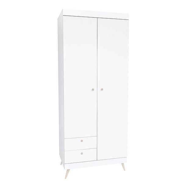 Dulap scandinav THOR 6 rafturi 90x224x57 - Carcasa: PAL Alb - Fete: PAL Alb 1