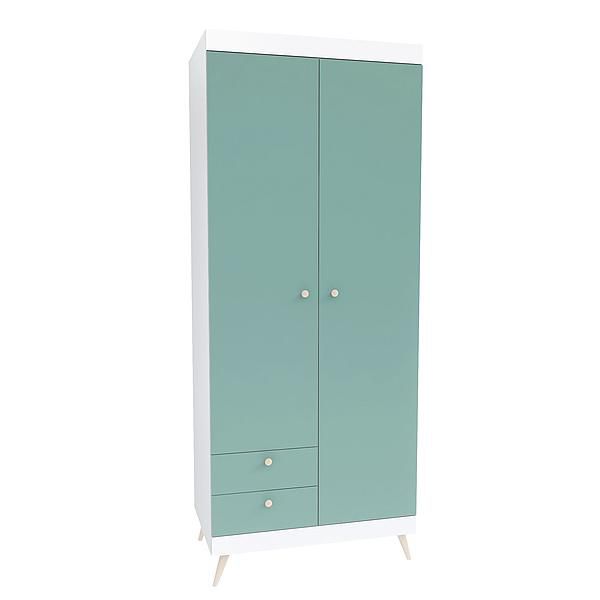 Dulap scandinav THOR 6 rafturi 90x224x57 - Carcasa: PAL Alb - Fete: PAL Amurg