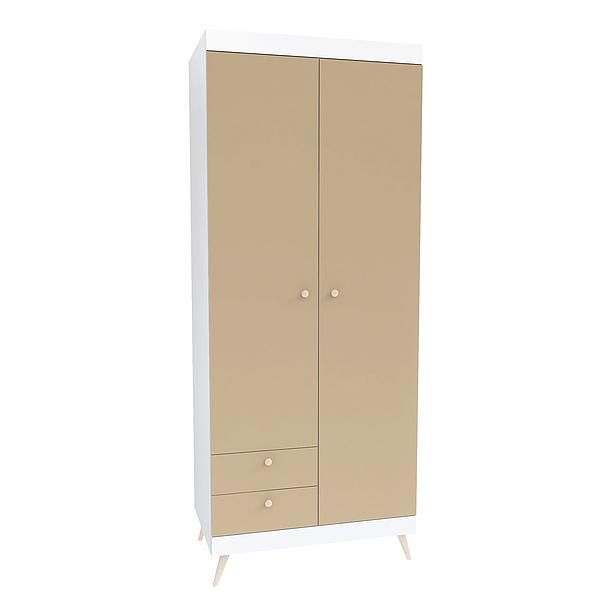 Dulap scandinav THOR 6 rafturi 90x224x57 - Carcasa: PAL Alb - Fete: PAL Capucino 1