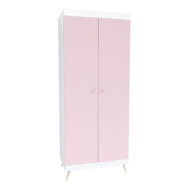 Dulap scandinav THOR 4 rafturi 90x224x57 - Carcasa: PAL Alb - Fete: PAL Marshmallow 