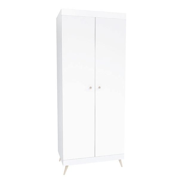 Dulap scandinav THOR 2 rafturi si bara de umerase 90x224x57 - Carcasa: PAL Alb - Fete: PAL Alb 1