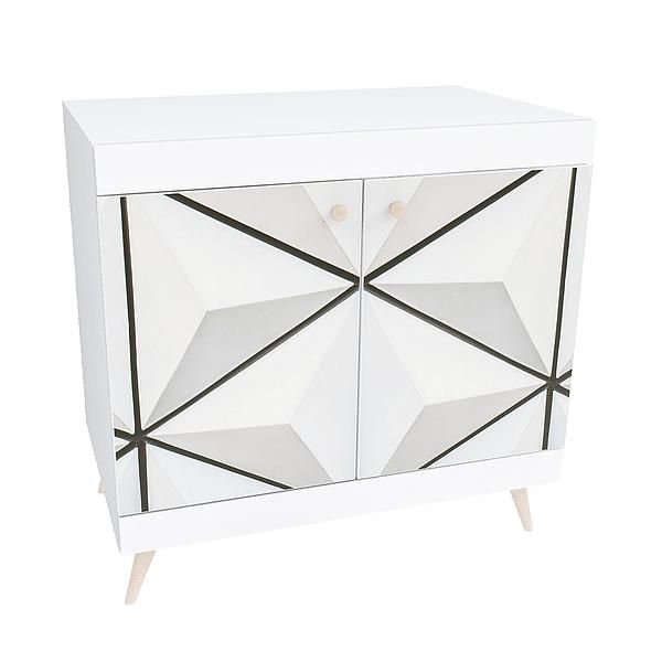 Comoda scandinava THOR 1 raft 90x89x57 - Carcasa: PAL Alb - Fete: PAL Printat