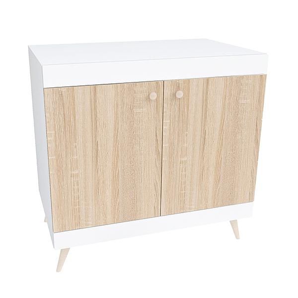 Comoda scandinava THOR 1 raft 90x89x57 - Carcasa: PAL Alb - Fete: PAL Sonoma 1