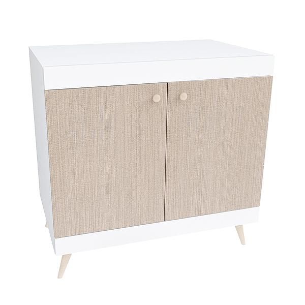 Comoda scandinava THOR 1 raft 90x89x57 - Carcasa: PAL Alb - Fete: PAL Greige Tessea