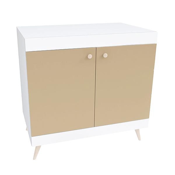 Comoda scandinava THOR 1 raft 90x89x57 - Carcasa: PAL Alb - Fete: PAL Capucino 1