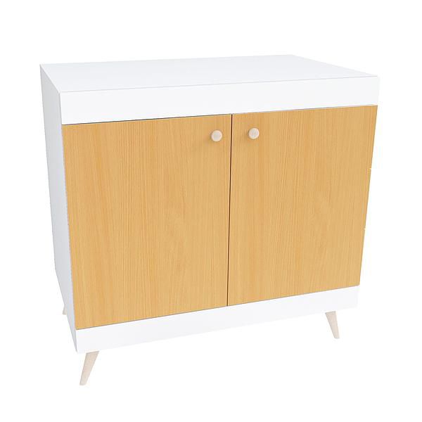 Comoda scandinava THOR 1 raft 90x89x57 - Carcasa: PAL Alb - Fete: PAL Fag 1