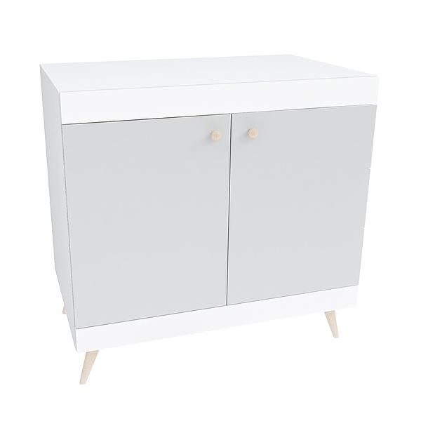 Comoda scandinava THOR 1 raft 90x89x57 - Carcasa: PAL Alb - Fete: PAL Gri Piatra