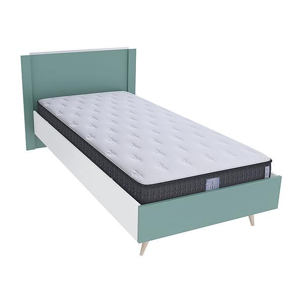 Pat single scandinav THOR 90x200 - Carcasa: PAL Alb - Fete: PAL Amurg - Tablie: Netapitata