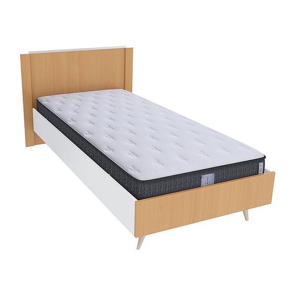 Pat single scandinav THOR 90x200 - Carcasa: PAL Alb - Fete: PAL Fag 1 - Tablie: Netapitata