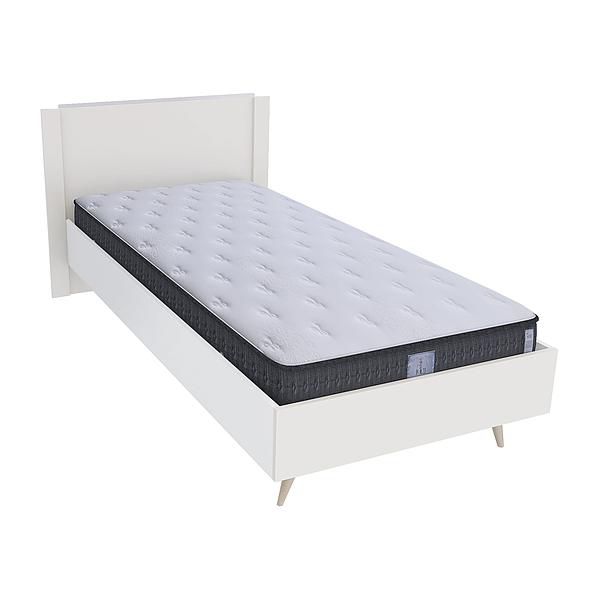 Pat single scandinav THOR 90x200 - Carcasa: PAL Alb - Fete: PAL Migdala 1 - Tablie: Netapitata