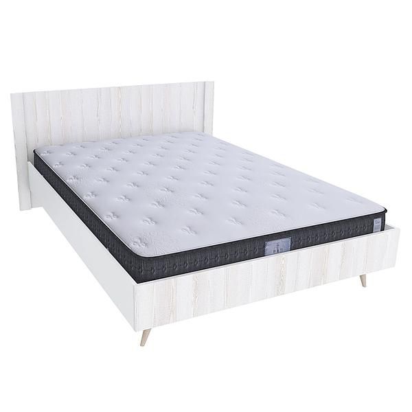 Pat dublu scandinav THOR 140x200 - Carcasa: PAL Alb - Fete: PAL Pin Alb 08 - Tablie: Netapitata