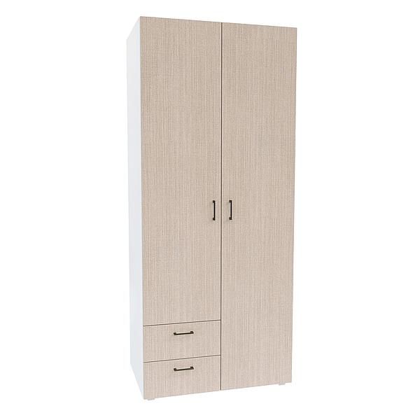 Dulap JUMBO 6 rafturi 90x211x57 - Carcasa: PAL Alb - Fete: PAL Greige Tessea