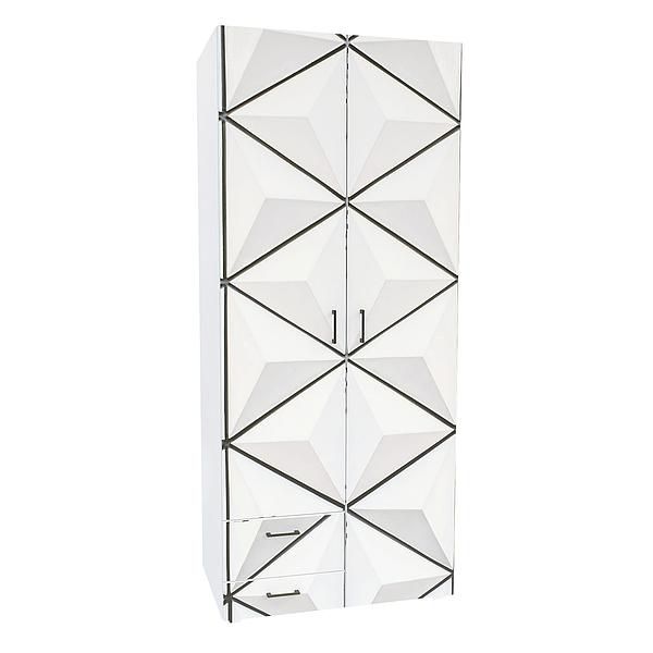 Dulap JUMBO 6 rafturi 90x211x57 - Carcasa: PAL Alb - Fete: PAL Printat