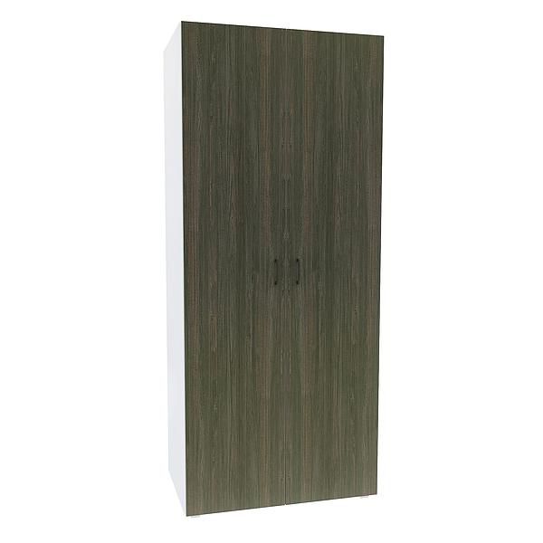 Dulap JUMBO 6 rafturi si bara de umerase 90x211x57 - Carcasa: PAL Alb - Fete: PAL Lemn Antracit 1