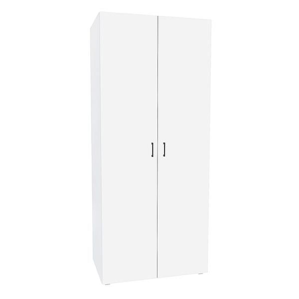 Dulap JUMBO 6 rafturi si bara de umerase 90x211x57 - Carcasa: PAL Alb - Fete: PAL Gri Piatra