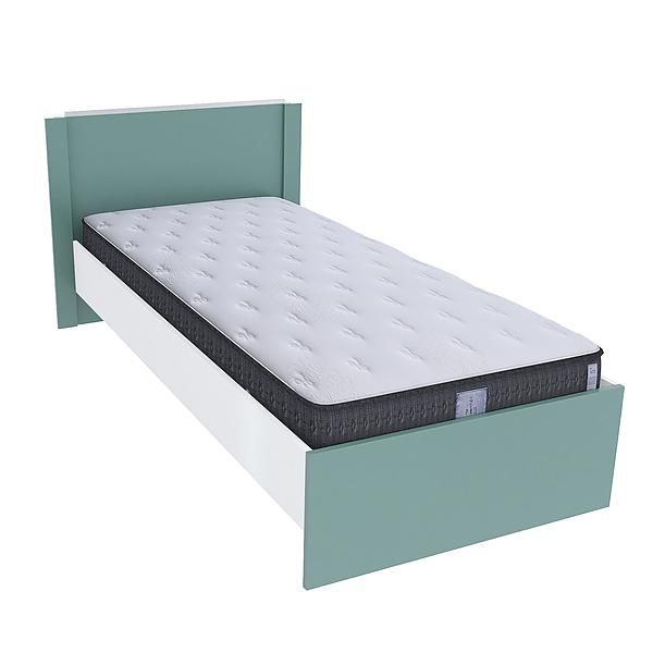 Pat single JUMBO 90x200 - Carcasa: PAL Alb - Fete: PAL Amurg - Tablie: Netapitata