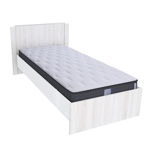 Pat single JUMBO 90x200 - Carcasa: PAL Alb - Fete: PAL Pin Alb 08 - Tablie: Netapitata