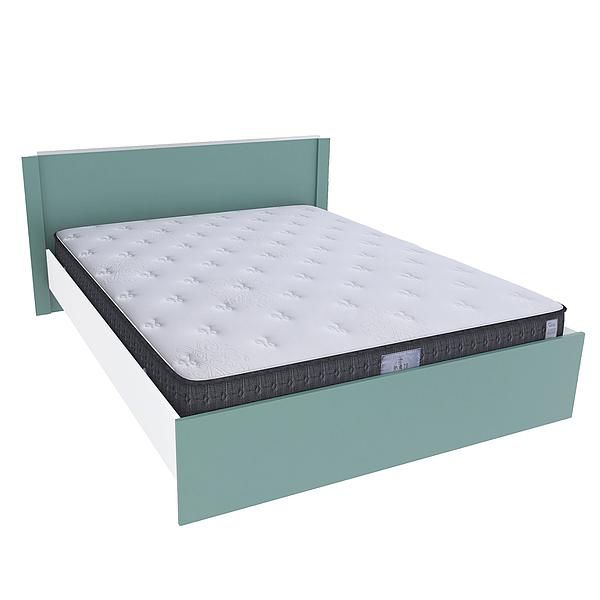 Pat dublu JUMBO 140x200 - Carcasa: PAL Alb - Fete: PAL Amurg - Tablie: Netapitata