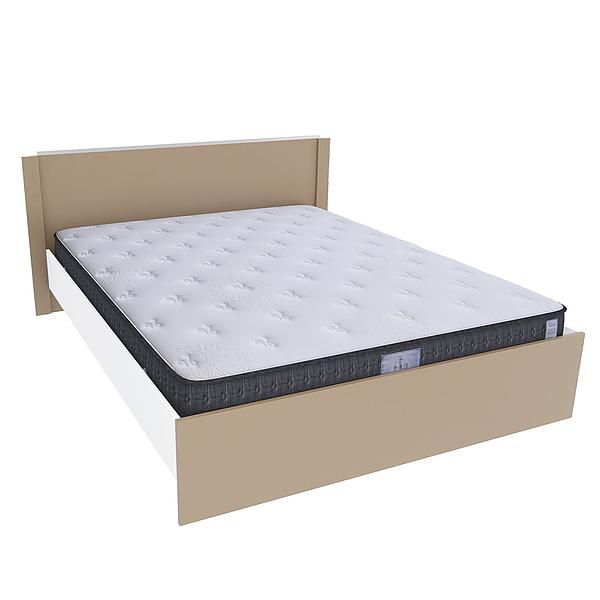 Pat dublu JUMBO 140x200 - Carcasa: PAL Alb - Fete: PAL Capucino 1 - Tablie: Netapitata