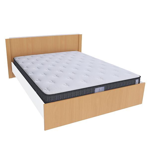 Pat dublu JUMBO 160x200 - Carcasa: PAL Alb - Fete: PAL Fag 1 - Tablie: Netapitata