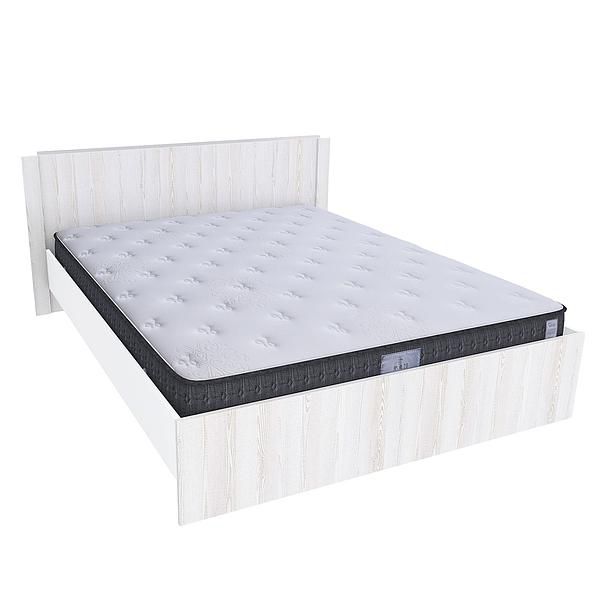 Pat dublu JUMBO 160x200 - Carcasa: PAL Alb - Fete: PAL Pin Alb 08 - Tablie: Netapitata