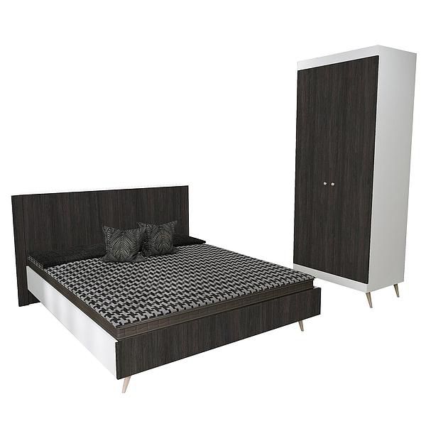 Set scandinav THOR (T64 + T4) - Carcasa: PAL Alb - Fete: PAL Lemn Antracit 1 - Tablie: Netapitata