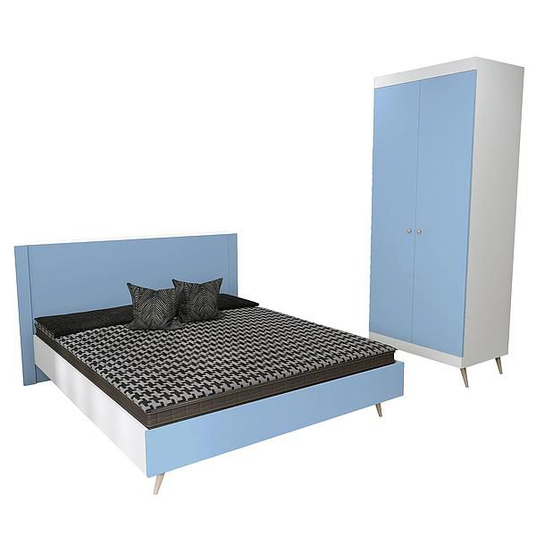 Set scandinav THOR (T65 + T4) - Carcasa: PAL Alb - Fete: PAL Surf Blue - Tablie: Netapitata