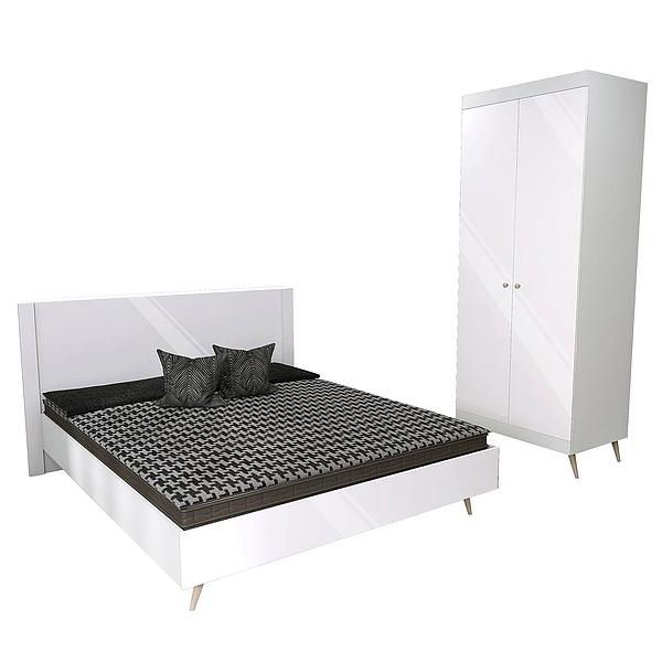 Set scandinav THOR (T65 + T4) - Carcasa: PAL Alb - Fete: MDF Lucios Alb - Tablie: Netapitata