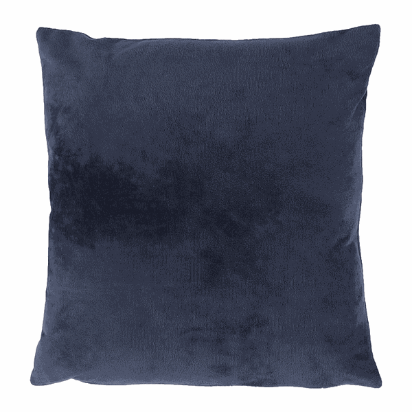 Pernă, material textil de catifea albastru închis, 45x45, ALITA TIPUL 6