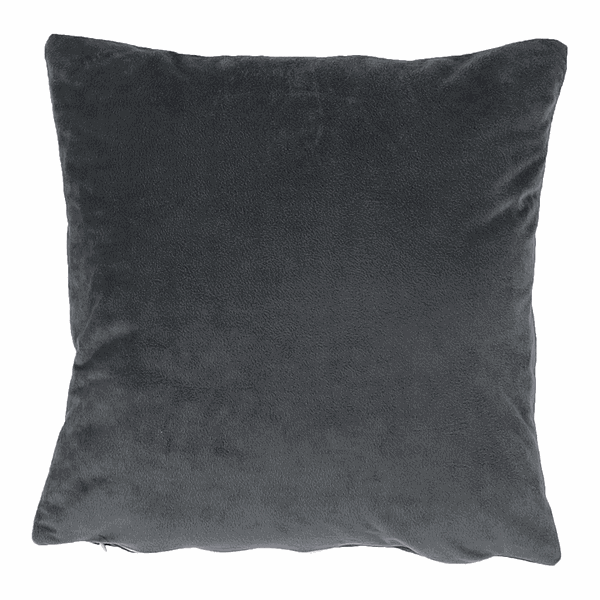 Pernă, material textil de catifea gri închis, 45x45, ALITA TIPUL 8