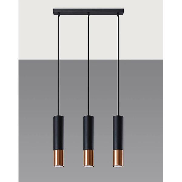LAMPA SUSPENDATA LOPEZ 3L negru/cupru - SL.0948