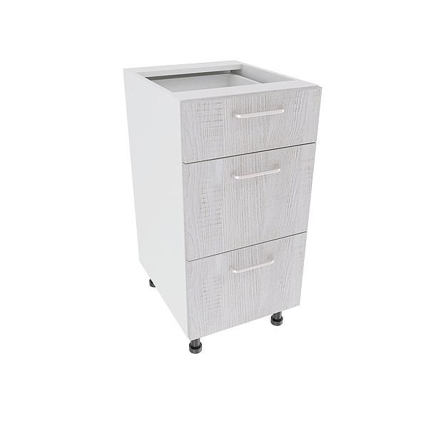 Corp baza 3 sertare DOMINO 40X82X53 - Fete: PAL Lemn Alb 