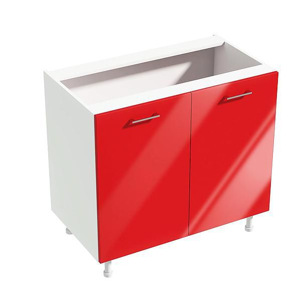 Corp baza 2 usi CHARM 90X84X54.3 - Fete: MDF Lucios Rosu