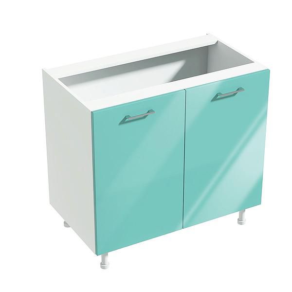 Corp baza 2 usi CHARM 90X84X54.3 - Fete: MDF Lucios Turcoaz